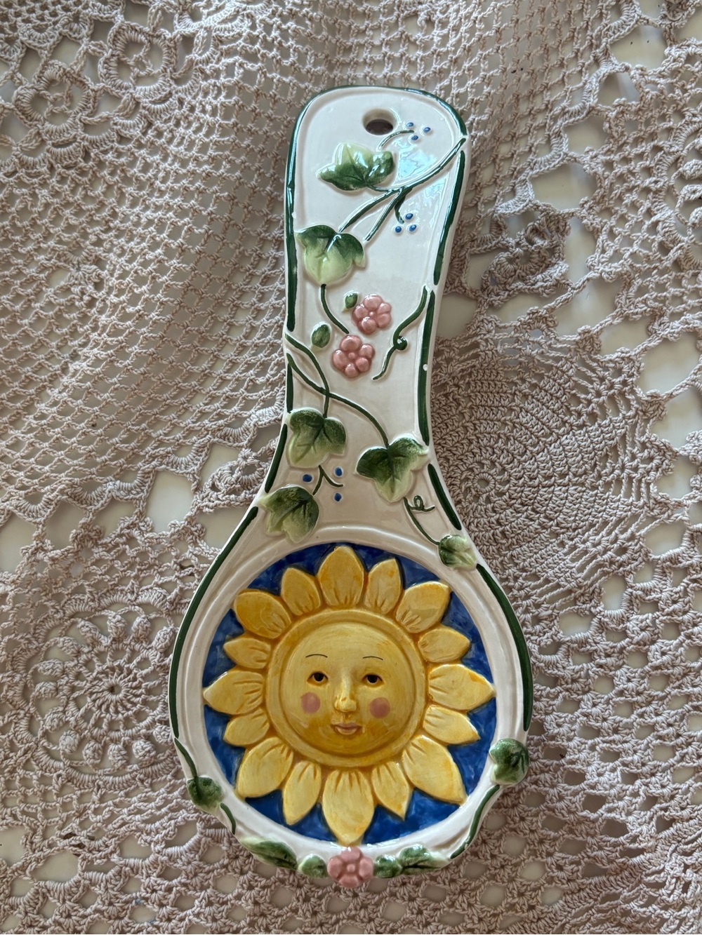 Otagiri Fiona Stokes Hand-Painted Sunflower Ceramic Spoon Rest